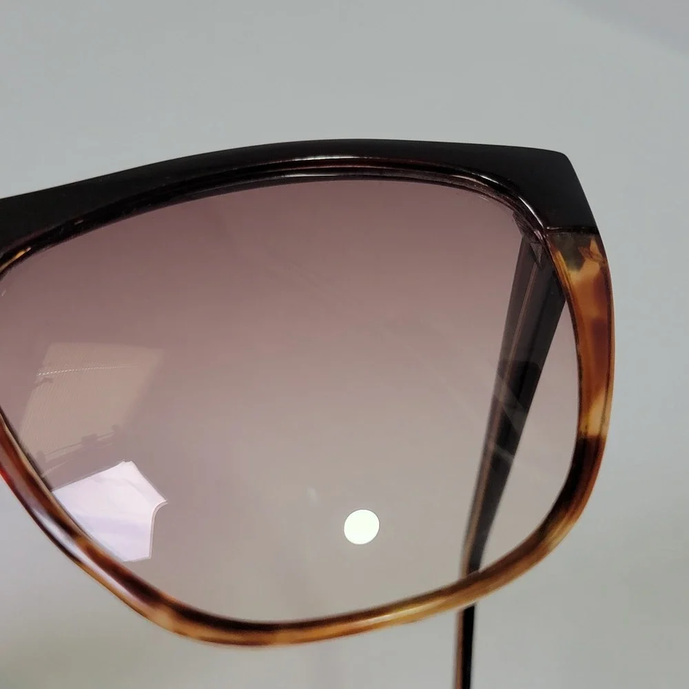 Vintage 1980s Oversized Sunglasses Black Flat Top Brow Tortoise Shell Taiwan ROC